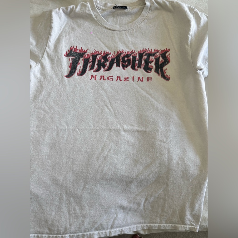 Thrasher Tee with Fiery Red Logo